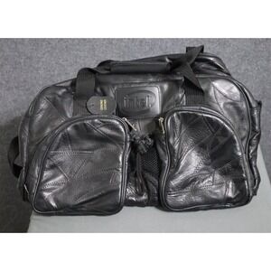 Seville Leather Shoulder Bag‎ Black 18" Duffel Vintage Carry On 2006 Intel EUC